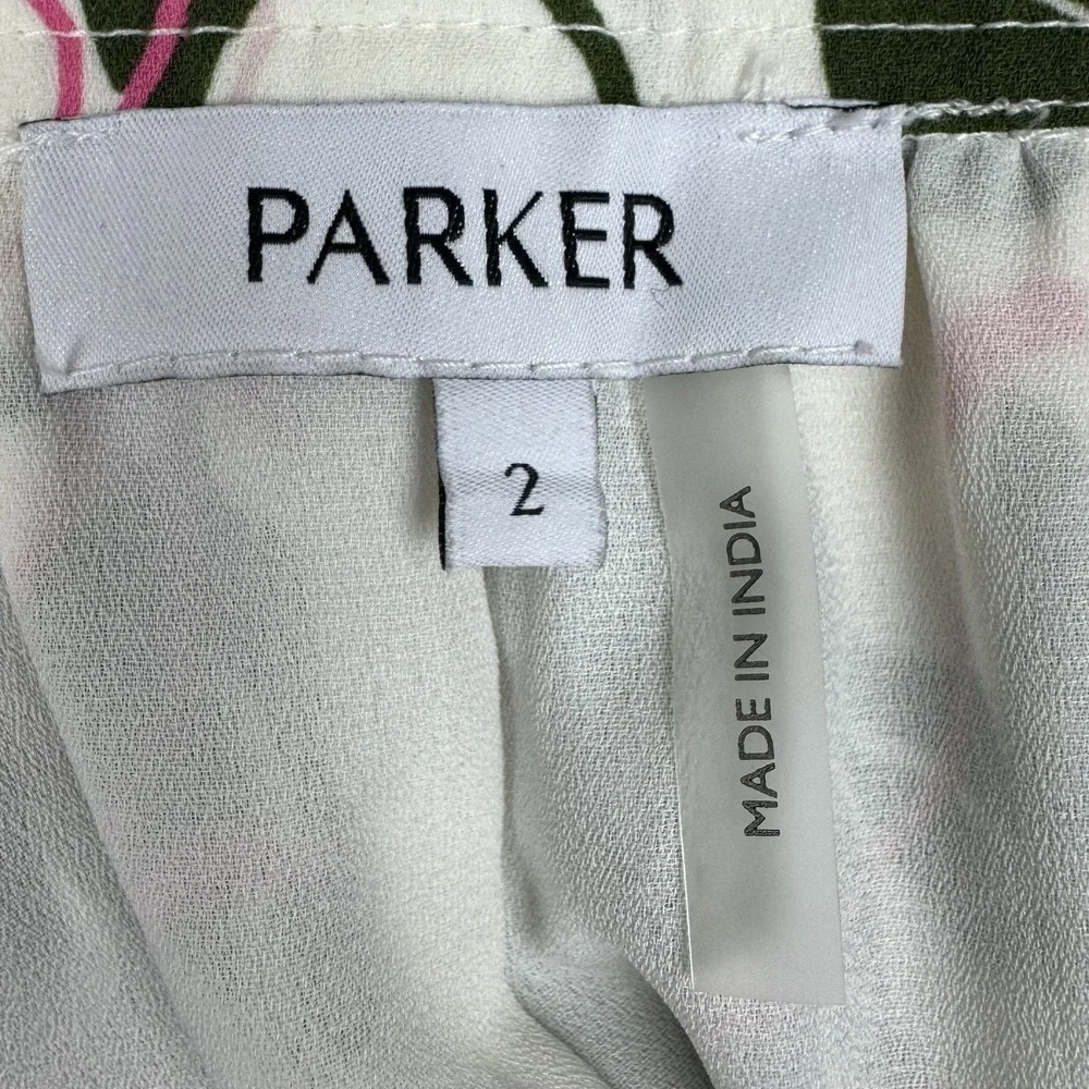 Parker Midi Skirt Womens A-Line Sz 2 Floral Tiered Spring Boho Cottagecore Girly - Picture 5 of 7